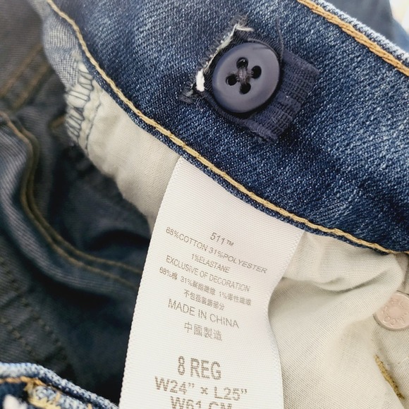 Levi's size 8 511 slim style denim jeans - Picture 3 of 5